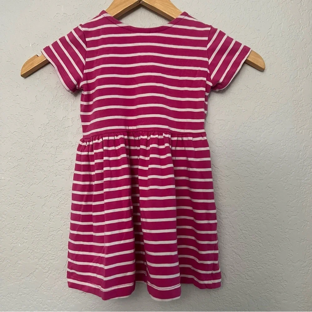 Hanna Andersson Girls Striped Flower pocket Dress
